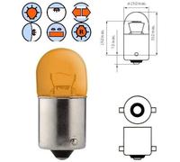 Ampoule Graisseur 12v 5w Ba15s R5w Orange Feu Arriere Clignotant Moto Voiture Phare Position Scooter Tracteur Vehicule Agricole Quad