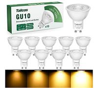 Ampoule GU10 LED Dimmable, Blanc Chaud 3000K, 7W, Lot de 10