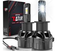 Ampoule H3 LED 120W 30000LM, KATUR 700% Luminosité Ampoule LED H3 6000K Blanc Xénon Plug and Play Taille Mini 1:1 Ampoules H3 LED Voiture, Lot de 2
