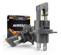 Ampoule H4 LED Voiture 100W 20000LM 6500K Blanc Froid, 500% de Luminosité, 9003/HB2 LED Phare Kit Lampes Remplacement pour Halogènes, 1:1 Taille, Plug and Play, Aucun Adaptateur Requis (2 Lampes)