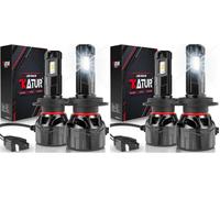 Ampoule H7 LED 120W 30000LM, KATUR 700% Luminosité Ampoule LED H7 6000K Blanc Xénon Plug and Play Taille Mini 1:1 Ampoules H7 LED Voiture, Lot de 4