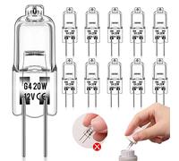 ampoule halogène g4 (10 pièces) 12V 20W 2800K ampoules halogènes Lumière blanche chaude Dimmable Pour remplacer les lustres en cristal, les enseignes lumineuses, les éclairages de cuisine, etc.