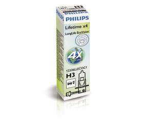Ampoule halogène PHILIPS H3 Long Life EcoVision 12V, 55W, 1 pièce