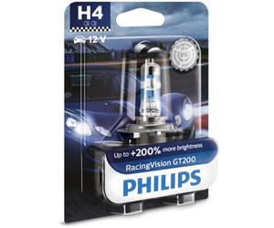 Ampoule halogène PHILIPS H4 RacingVision GT200 12V, 60/55W, 1 pièce
