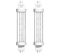 Ampoule Halogene R7s 118mm, 200W Dimmable Ampoule Chauffante, Ampoules Halogènes pour Aliments, Blanc Chaud 2300K, AC220-240V Lampe Chauffante pour Buffets, Cantines, Cuisines, écoles, lot de 2 pièces