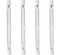 Ampoule halogène R7s - MICH - 160 W - 118 mm - Lot de 4 - Lumière blanche chaude - 2700 K - 3100 lumens