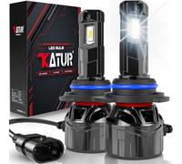 Ampoule HIR2 LED 120W 30000LM, KATUR 700% Luminosité Ampoule HIR2 6000K Blanc Xénon Plug and Play Taille Mini 1:1 9012 LED Voiture, Lot de 2