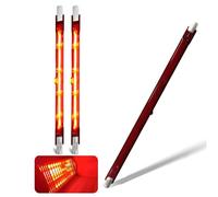 Ampoule Infrarouge 1300W, Ampoule Chauffante Rubis 254mm, Lampe Halogène Infrarouge Dimmable, 240V Tubes Halogène Quartz R7s 1300Lm, Lampe Quartz R7s pour Chauffage Heatmaster U3, 10mm Ø, Paquet de 3
