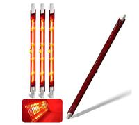 Ampoule Infrarouge 1500W, Ampoule Chauffante Rubis 254mm, Lampe Halogène Infrarouge Dimmable, 240V Tubes Halogène Quartz R7s 1500Lm, Lampe Quartz R7s pour Chauffage Heatmaster U3, 10mm Ø, Paquet de 4