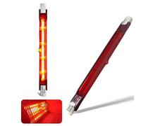 Ampoule Infrarouge 300W, Ampoule Chauffante Rubis 118mm, Lampe Halogène Infrarouge Dimmable, 240V Tubes Halogène Quartz R7s 300Lm, Lampe Quartz R7s pour Chauffage Heatmaster U3, 10mm Ø, Paquet de 2