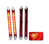 Ampoule Infrarouge 300W Dimmable, Ampoule Chauffante Infrarouge R7s 300W 118mm, 240V Lampe Halogène Chauffage Quartz 300LM, Tubes Rubis de Patio pour Chauffage Heatmaster U3, 10mm Ø, Paquet de 4
