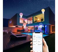 Ampoule intelligente LED,ampoules intelligentes, Ampoules WiFi à changement de couleur, Ampoule à couleur changeante, ampoules 16 millions de couleurs, LED sans fil WiFi pour la maison, synch