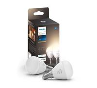 Ampoule intelligente LED Philips Hue, BT, Blanc, E14, 470 lm, lampe publicitaire ronde, 2 pièces