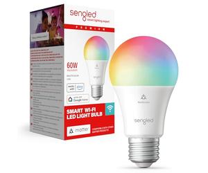 Ampoule intelligente LED Sengled (E27), compatible Matter et Alexa, multicolore, équivalent 60 W, 800 lm, appairage instantané, plateforme compatible Matter requise, 2,4 GHz, Wi-Fi, 1 paquet