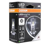 OSRAM LEDriving HLM EASY GEN 2 ≜ H7/H18, Phare moto LED, Blanc froid 6500 K, Feu de route et de croisement LED de remplacement, usage tout-terrain uniquement - Non certifié ECE, 1 lampe