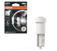 Osram LEDriving SL, ≜ W2.3W, lampe T5, Blanc 6000K, LED Retrofit, Pour un usage hors route uniquement, Double Blister (2 lampes)