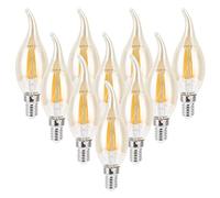 Ampoule LED, 10PCS C35 LED Ampoule à Filament Or 2700K 4W E14 Base Décorative Vintage LED Ampoule à Bougie à Filament Blanc Chaud 220-240V, Ampoule, Ampoules LED