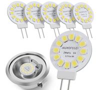 Ampoule LED 12 Volts G4 Ronde Blanc Froid équivalent Ampoule Halogène JC G4 12V 20W - Petite Ampoule G 4 pour Hotte de Cuisine Four - Spot Encastrable Halogene 2 Watt G 4 lumière du Jour - Lot de 6