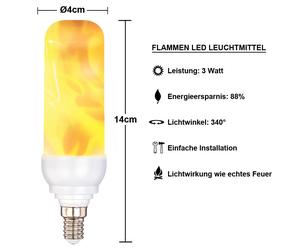 Ampoule LED à effet de flamme de feu, lampe E14, 1600K, 3 watts, éclairage Globo 10101