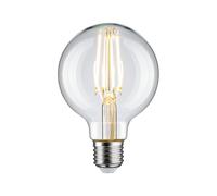 Ampoule LED à filament Paulmann 230v, globe G80, E27, 7,5 W, 2700 K, claire | Éclairage ambiant, en verre massif de haute qualité, une lumière qui ménage les yeux, température de couleur en k 2 700