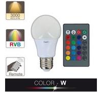 Xanlite Ampoule LED E27 A60 Culot E27 - Ampoule LED Couleur Blanc et Multicolore - Lampe RGB De Couleur Avec Telecommande - Multicolore 5W Équivalant 60W Angle Éclairage 200° - SERVBRW