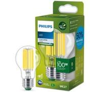 Ampoule LED Ultra Efficient Classe A - PHILIPS - 100W - E27 - Blanc froid 4000K - Transparente - Verre