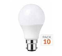 Ampoule LED B22 9W 220V A60 180° - Pack de 10 - Blanc Neutre 4000K - 5500K