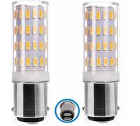 Ampoule LED Ba15d - MICH - 5W - 12V-24V - Blanc chaud 3000K - Équivalent 50W - Baïonnette double contact - Lot de 2