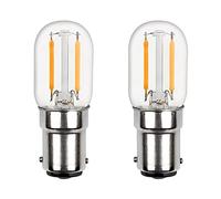Ampoule LED Baïonnette 230V Blanc Chaud 2700K pour Machine à Coudre, 150LM, AC 220-240V, 2W Équivalent Lampe Halogène B15d 15W, 2 contacts, non-dimmable, Petite B15d COB Filament LED, lot de 2