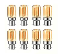 Ampoule LED Baïonnette B22 1W T28 Blanc Chaud 2700K Équivalent 10W Dimmable Longue Durée Énergie Ra≥85 Pour Cafés Restaurants Lampes Murales Éclairage Couloirs(8 Pack)