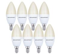 Ampoule LED Blaupunkt Bougie, culot à vis E14, 7W, remplace ampoule 50W, blanc chaud 2700K, lumière jaune, Intensité non variable, 595 lumens, intérieur extérieur, lot de 8
