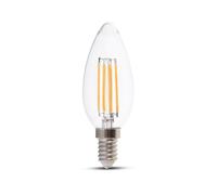 Ampoule LED | Clair | Bougie | Transparent | Support E14 | IP20 | 4W | 400 Lumens | 3000K