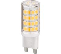 Ampoule LED compacte goobay 3,5 W, G9, remplace une ampoule à incandescence de 40 W, blanc chaud, angle de rayonnement 300°, 80 Ra, 400 lm, 3000 K, pour spots encastrés/plafonniers 77427