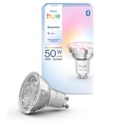 Philips Hue Essential Spot LED Connecté GU10, White and Color Ambiance, 4,7 W, 2200-6500 K, 345 lumens, intensité réglable, compatible Alexa, Google Assistant et Apple Home, pack de 1