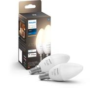 Ampoule LED connectée PHILIPS HUE E14 White Flamme pack de 2