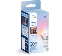 Philips Hue Essential Spot LED Connecté GU10, White and Color Ambiance, 4,7 W, 2200-6500 K, 345 lumens, intensité réglable, compatible Alexa, Google Assistant et Apple Home, pack de 1