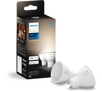 Philips Ampoules connectées GU10 Lot de 2, blanches, Bluetooth, vocal (Alexa, Google Assistant)