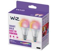 WiZ Ampoule LED Connectée, Couleur, Ampoule E27, équivalent 60W, détecteur de mouvement, Connexion Wi-Fi, Contrôle possible par la Voix, App, Alexa, Google Assistant et Apple HomeKit, Pack de 2