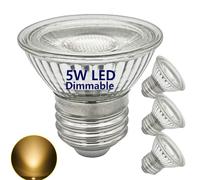 Ampoule LED courte E27 PAR16 5W spot, dimmable, blanc chaud 3000K, réflecteur lampe E27 LED Spot (équivalent à halogène 50W), angle de faisceau étroit de 36 °, ampoule Lumière chaude, Lot de 4