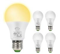 Ampoule LED crépusculaire E27, 13W ampoule détecteur crépusculaire Blanc Chaud 2700K, Marche/Arrêt automatique, Non dimmable, Capteur de luminosité LED extérieur, 4 Pièces
