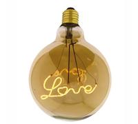 Ampoule LED design Love E27 - Or - G125 5 W 2000 K - Intensité variable - Love bulb - Convient pour les lampes suspendues, suspensions, Saint Valentin - Cadeau d'anniversaire pour maman