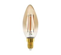 Eglo Ampoule LED E14 dimmable, lampe Edison à incandescence Golden Vintage, forme bougie, éclairage rétro, 4 watts (correspond à 28 watts), 300 lumens, blanc chaud, doré, 1700 Kelvin, C35, Ø 3,5 cm