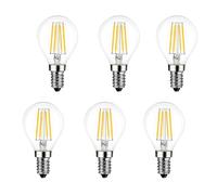 Ampoule LED E14 6W Globe réglable Blanc Chaud 2700K Equivalent à Ampoule Incandescente 60W 230V G45 LED Décorative Petite pour Lustre Petite Vis Edison P45 Lampe Filament Vintage Transparent Lot de 6