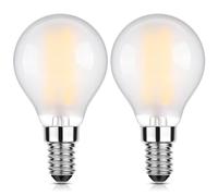Ampoule LED E14 blanc chaud G45 en forme de goutte 6W remplace 60W | blanc chaud 2700K, 1150lm 230V, CRI80+, 2 pièces