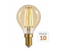 SILAMP Ampoule LED E14 Filament 4W G45 (Pack de 10) - Blanc Chaud 2300K - 3500K