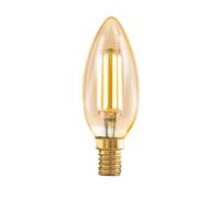 Ampoule LED E14 filament bougie ambre verre lampe boule 4W 220lm 2200 K blanc chaud, DxH 3,5x9,9 cm