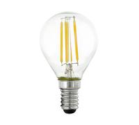 Ampoule LED E14 filament verre Ampoule LED Edison dimmable 3 niveaux, sphère, 4W 470lm 2700 K blanc chaud, DxH 4,5x7,6 cm