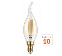 Ampoule LED E14 Flamme Filament 4W T35 - Pack de 10 - Blanc Chaud 2300K - 3500K - SILAMP