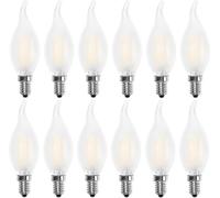 Ampoule LED E14 Flamme,Forme de Bougie,Blanc Chaud 2700K,4W Equivalence Incandescence 40W,400lm, Lot de 12 [Classe énergétique A+]