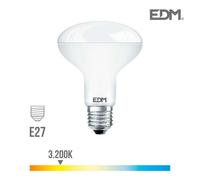 EDM BOMBILLA REFLECTORA LED R80 E27 10W 810lm 3200K LUZ CALIDA Ø7,9x11cm